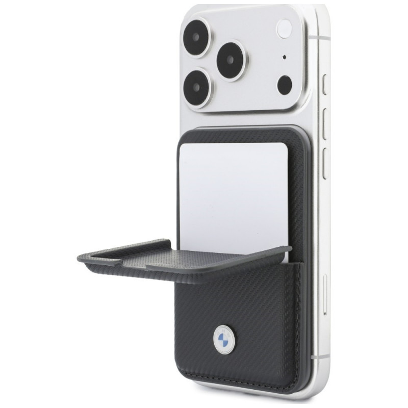 Portafoglio MagSafe BMW Carbon Metal Logos, antracite