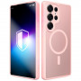 Custodia per smartphone 3MK Misty MagCase Samsung Galaxy S25 Ultra, compatibile MagSafe, rosa