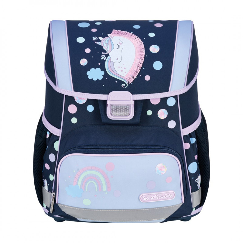 Set zaino scuola primaria Herlitz Loop Plus Unicorn Dreams, blu scuro/rosa