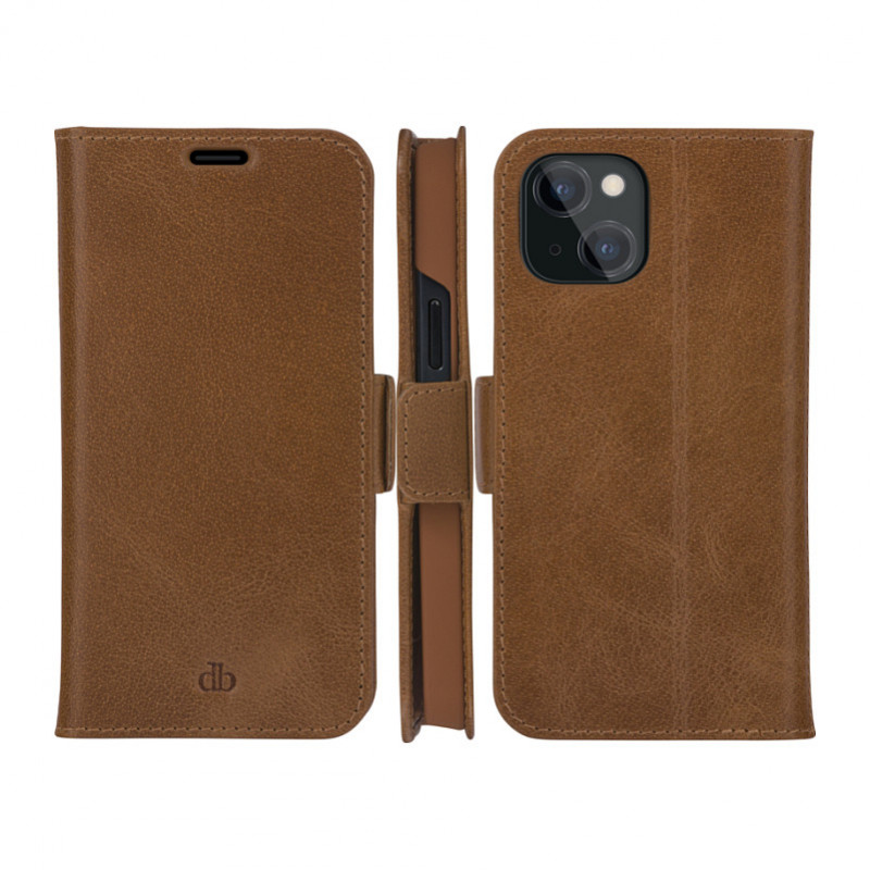 Custodia flip dbramante1928 Copenhagen Slim, pelle martellata, marrone chiaro, per Apple iPhone 13 mini (CS54GT001324)