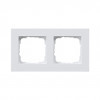 Gira 0212225 Placca coprifilo 2 posti piatta Gira E2, bianco puro opaco