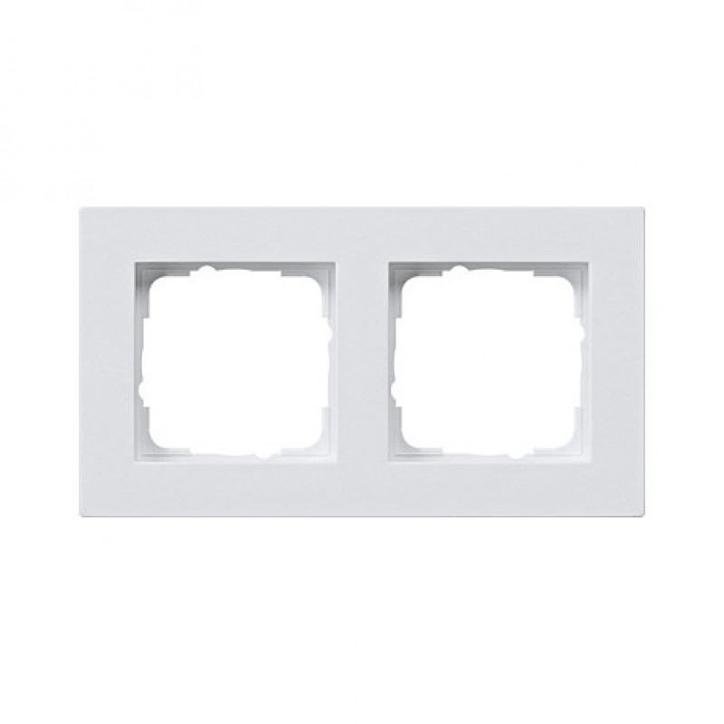 Gira 0212225 Placca coprifilo 2 posti piatta Gira E2, bianco puro opaco