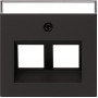 Gira 2640005 Copertura 30° con campo di etichettatura per anello di supporto 2 posti System 55, nera