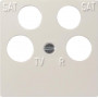 Placca centrale Gira 025903, 4 posti, per 50x50 Ankaro, System 55, bianco puro