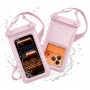 Custodia universale impermeabile galleggiante Tech-Protect UWC7 per smartphone fino a 6.9 pollici, rosa