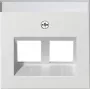 Gira 264027 System 55 Placca per presa modulare 30 gradi 2 posti, bianco puro seta opaca