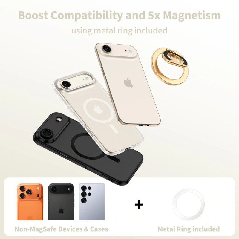 Tech-Protect MMR400 Lamano Anello Magnetico per Telefono MagSafe, Oro