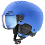 Casco da sci per bambini UVEX Rocket jr. Visor, blu opaco