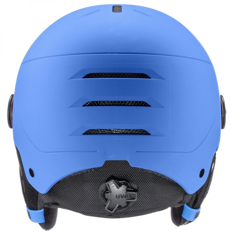 Casco da sci per bambini UVEX Rocket jr. Visor, blu opaco