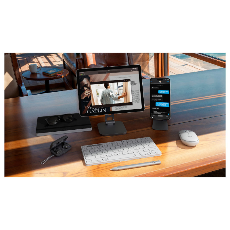 Tastiera Logitech Keys-To-Go 2 per iPad (920-013009), grigio chiaro, layout svizzero