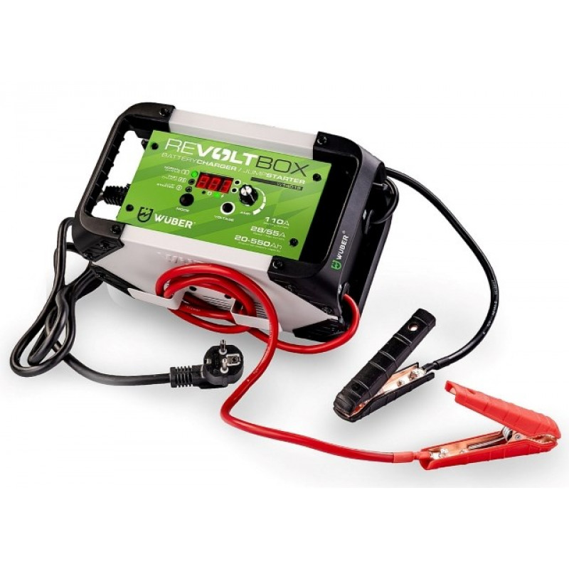 Caricabatteria automatico per auto Wuber W14015 con avviamento di emergenza, 110 A