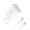 Caricabatterie da parete USB-C 1 porta Tech-Protect NC20W PD20W con cavo USB-C / USB-C, bianco
