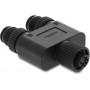 Delock 60852 sdoppiatore a Y M12 con codifica A a 4 pin, 1 x femmina a 2 x maschio