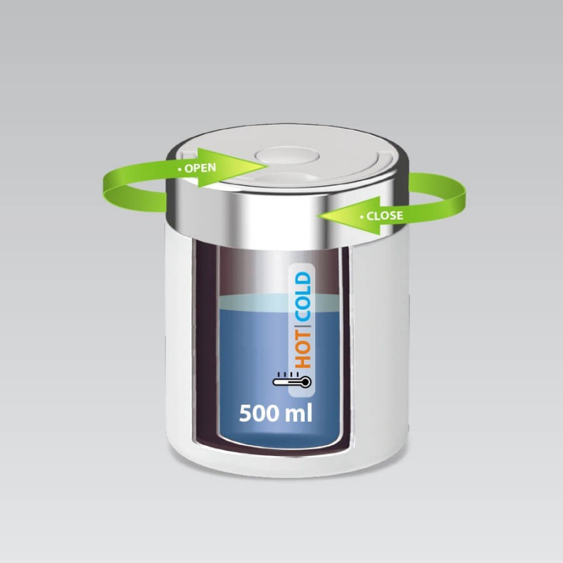 Maestro MR-1649-50-WHITE Termos per alimenti, 500 ml, bianco