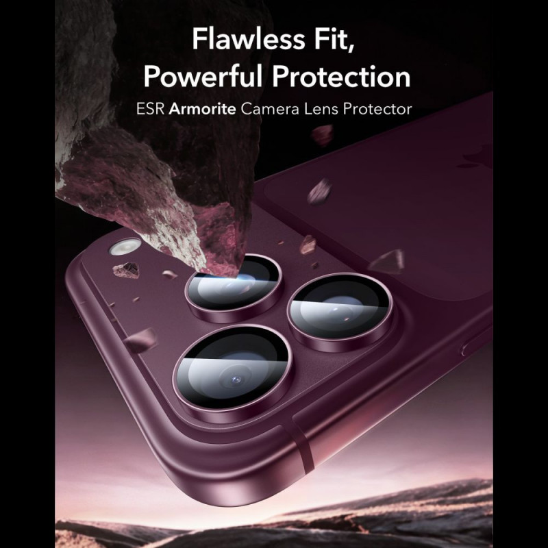 Protezione fotocamera ESR Armorite per Apple iPhone 18 Pro / 18 Pro Max, Deep Burgundy