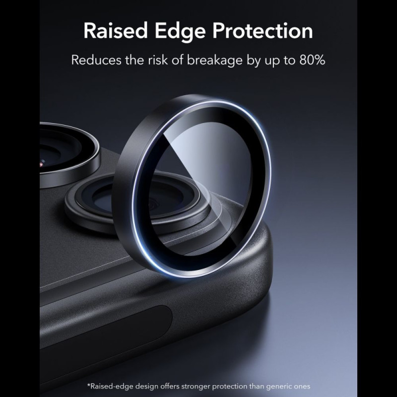 Protezione fotocamera ESR Armorite per Apple iPhone 18 Pro / 18 Pro Max, nera, confezione da 2