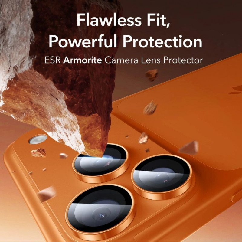 Protezione fotocamera ESR Armorite per Apple iPhone 14 Pro / Max / 15 Pro / Max / 16 Pro / Max / 17 Pro / Max, arancione