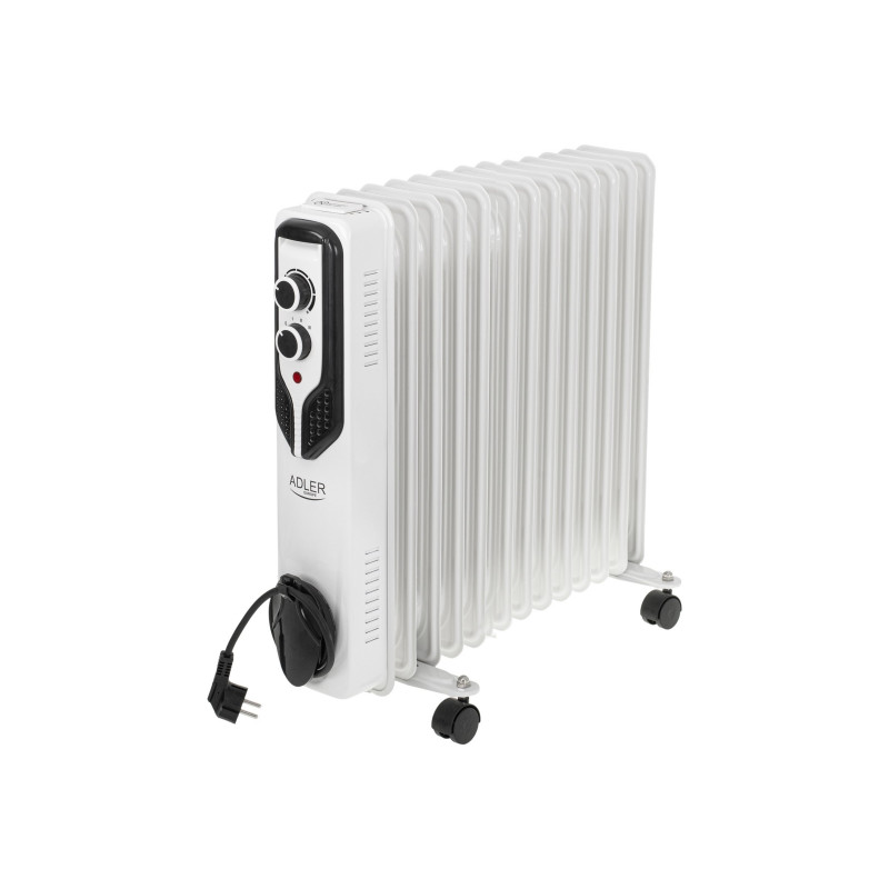 Termosifone ad olio Adler AD 7818, 2500 W, 3 livelli di potenza, 13 elementi, bianco