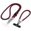 Set laccetti per telefono Tech-Protect C10S Rope da portare a tracolla e al polso, bordeaux/titanio