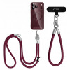 Set laccetti per telefono Tech-Protect C10S Rope da portare a tracolla e al polso, bordeaux/titanio