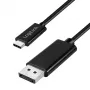 Cavo LogiLink CUA0120 USB 3.2 Gen2 Type-C, C/M a DP/M, bi-di, 8K/60 Hz, metallo, nero, 1,8 m