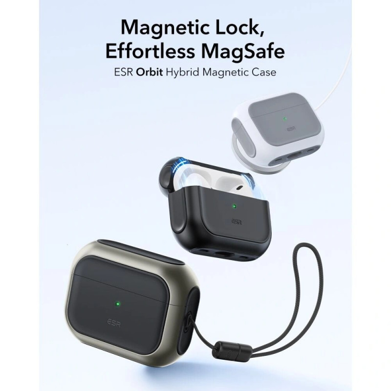 Custodia ESR Orbit HaloLock MagSafe per Apple AirPods Pro 3, Titanio
