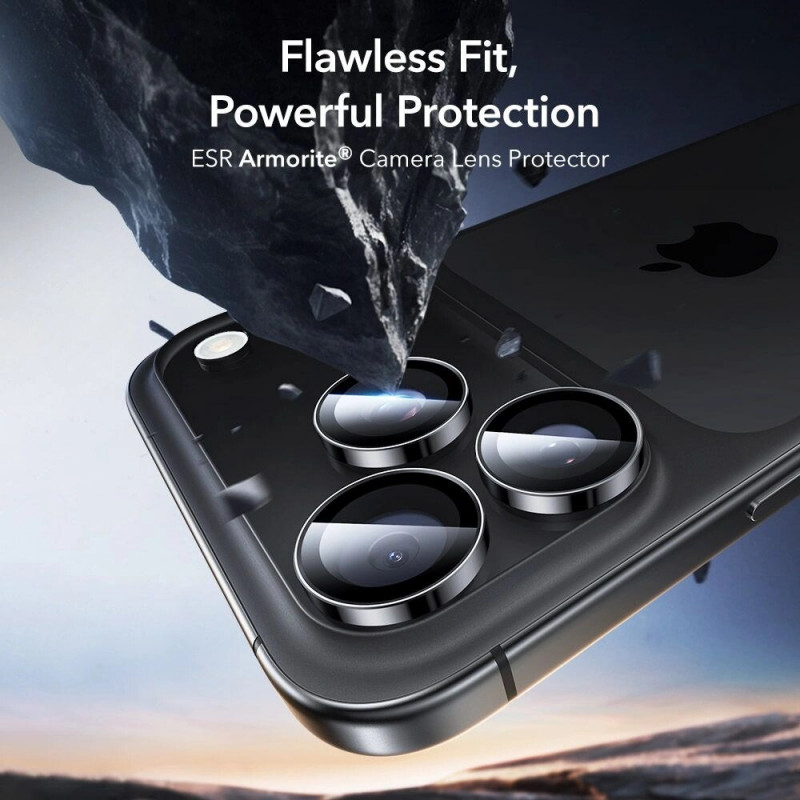 Protezione fotocamera ESR Armorite per Apple iPhone 14 Pro / 14 Pro Max / 15 Pro / 15 Pro Max / 16 Pro / 16 Pro Max / 17 Pro / 17 Pro Max, nero (ESR931)