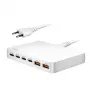 Caricabatterie da tavolo LogiLink PA0418 USB-A/C, 100 W, GaN, 6 porte, 2x USB-A (QC), 4x USB-C (PD), bianco