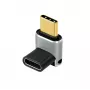 Adattatore USB 4 Type-C LogiLink AU0063 90° U/D, C/M a C/F, 40 Gbps, 240W, 8K/60 Hz, metallo, argento