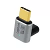 Adattatore USB 4 Type-C LogiLink AU0063 90° U/D, C/M a C/F, 40 Gbps, 240W, 8K/60 Hz, metallo, argento
