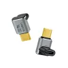 Adattatore USB 4 Type-C LogiLink AU0063 90° U/D, C/M a C/F, 40 Gbps, 240W, 8K/60 Hz, metallo, argento