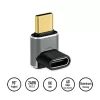 Adattatore USB 4 Type-C LogiLink AU0063 90° U/D, C/M a C/F, 40 Gbps, 240W, 8K/60 Hz, metallo, argento