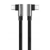 Cavo USB 2.0 Type-C LogiLink CU0461, C/M 90° a C/M 90°, 480 Mbps, 100W, metallo, argento/nero, 1 m