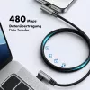 Cavo USB 2.0 Type-C LogiLink CU0460, C/M 90° a C/M 90°, 480 Mbps, 100W, metallo, argento/nero, 0,5 m