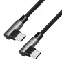 Cavo USB 2.0 Type-C LogiLink CU0462, C/M 90° a C/M 90°, 480 Mbps, 100W, metallo, argento/nero, 2 m