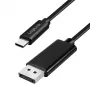 Cavo USB 3.2 Gen2 Type-C Logilink CUA0131, C/M a DP/M, 8K/60 Hz, nylon, metallo, nero, 2 m