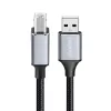 Cavo USB 2.0 Logilink CU0107, USB-A/M a USB-B/M, 480 Mbps, nylon, metallo, nero/argento, 2 m