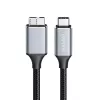 Cavo USB 3.2 Gen1 Type-C Logilink CU0198, C/M a Micro-USB/M, 5 Gbps, nylon, metallo, nero/argento, 1 m