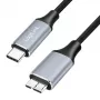 Cavo USB 3.2 Gen1 Type-C Logilink CU0199, C/M a Micro-USB/M, 5 Gbps, nylon, metallo, nero/argento, 2 m