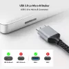 Cavo USB 3.0 Logilink CU0290, A/M a Micro-USB/M, 5 Gbps, nylon, metallo, nero/argento, 1 m