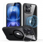 Custodia ESR Classic Hybrid Kickstand HaloLock MagSafe con vetro temperato per Apple iPhone 16 Plus, trasparente/nera