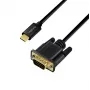 Cavo Logilink UA0475 USB 3.2 Gen1 Type-C, C/M a VGA/M, 1080p/60 Hz, nero, 1,8 m
