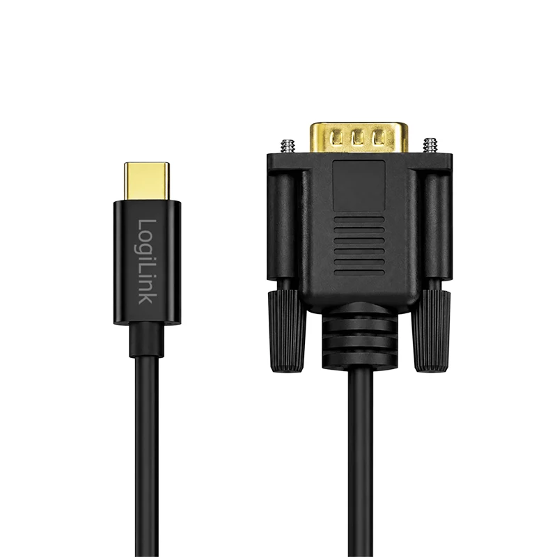 Cavo Logilink UA0475 USB 3.2 Gen1 Type-C, C/M a VGA/M, 1080p/60 Hz, nero, 1,8 m