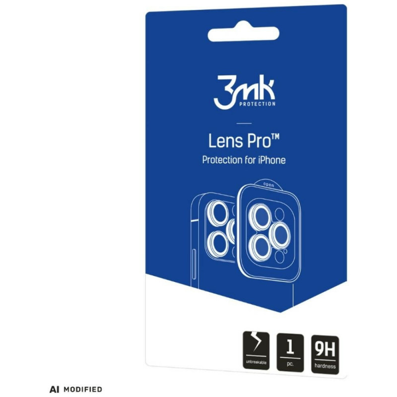Protezione per lenti della fotocamera 3MK Lens Protection Pro per Apple iPhone 18 Pro / 18 Pro Max, vetro temperato, rainbow