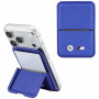 Portafoglio MagSafe BMW M Carbon Metal Logos, blu