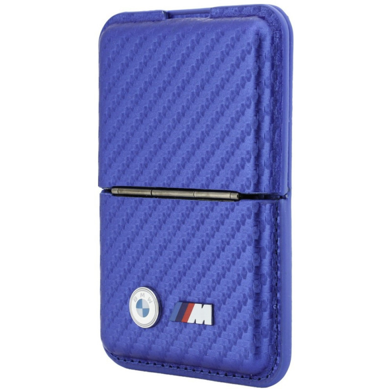 Portafoglio MagSafe BMW M Carbon Metal Logos, blu