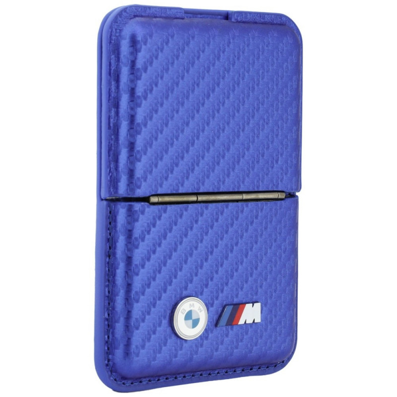 Portafoglio MagSafe BMW M Carbon Metal Logos, blu