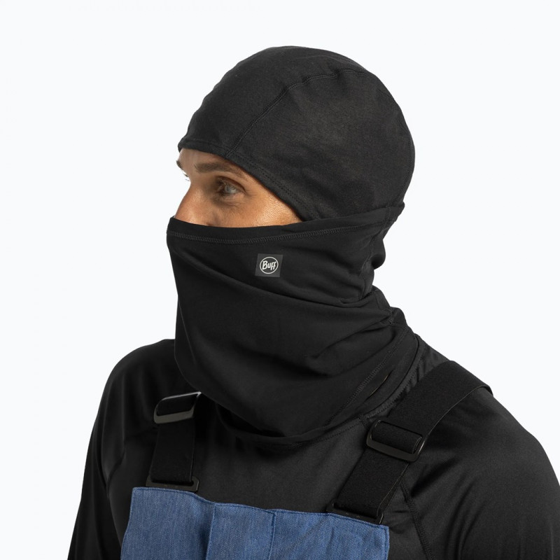Passamontagna con cerniera Tech Fleece BUFF nero pieno