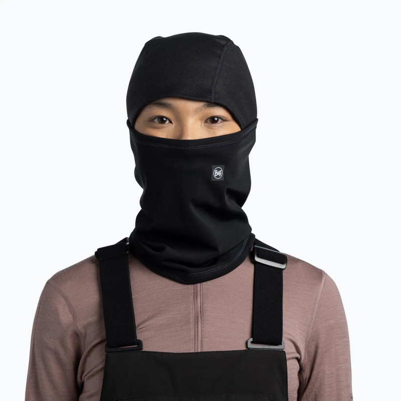 Passamontagna con cerniera Tech Fleece BUFF nero pieno