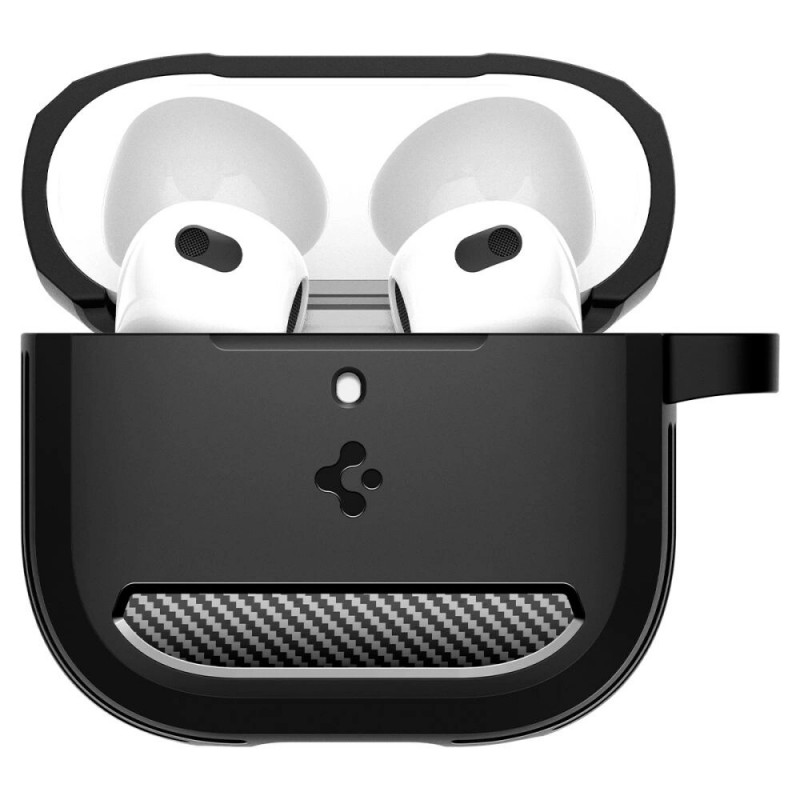 Custodia Rugged Armor Spigen per Apple AirPods 4, nero opaco
